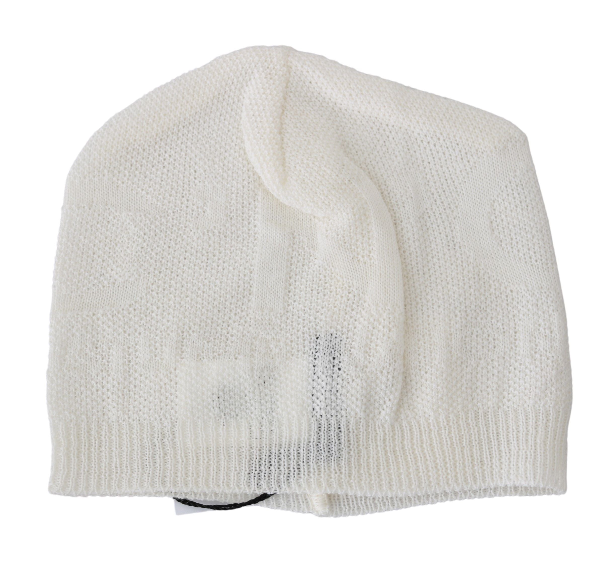Costume National Beanie White Wool Blend Brand Hat 