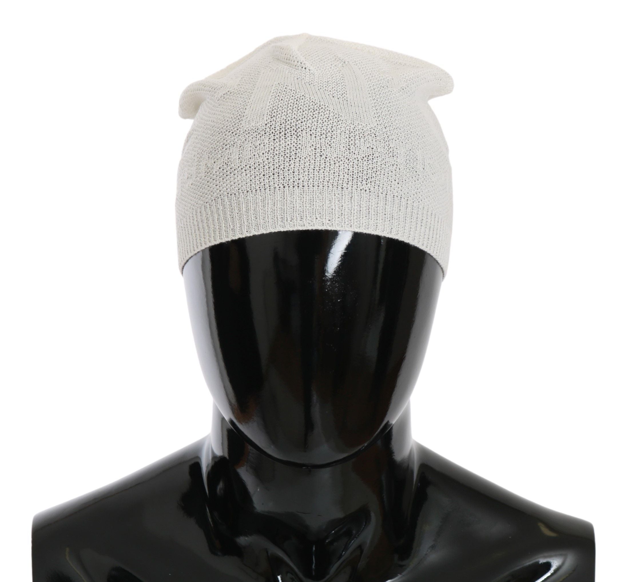 Costume National Beanie White Wool Blend Brand Hat 
