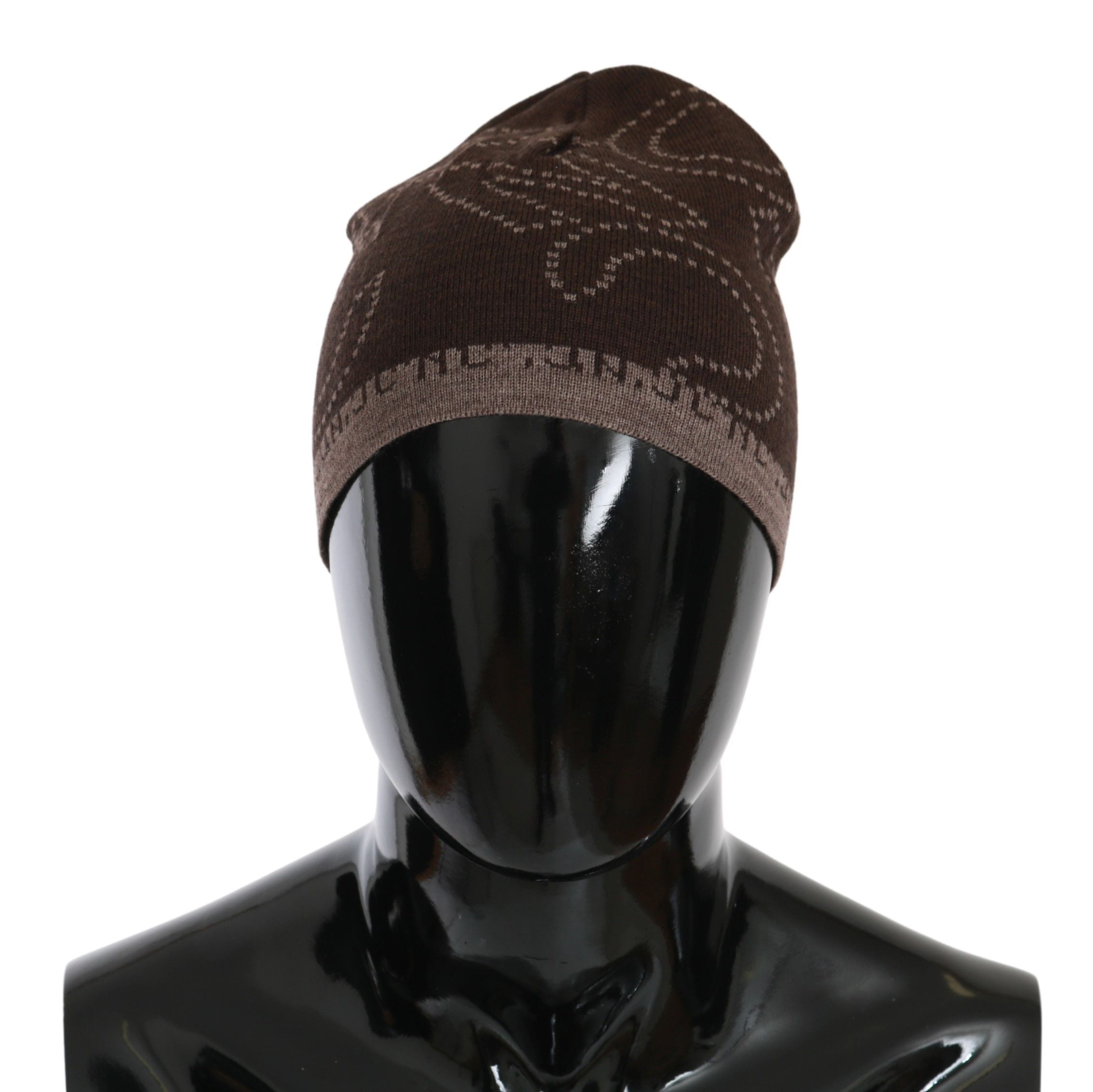Costume National Beanie Brown Wool Blend Brand Hat 