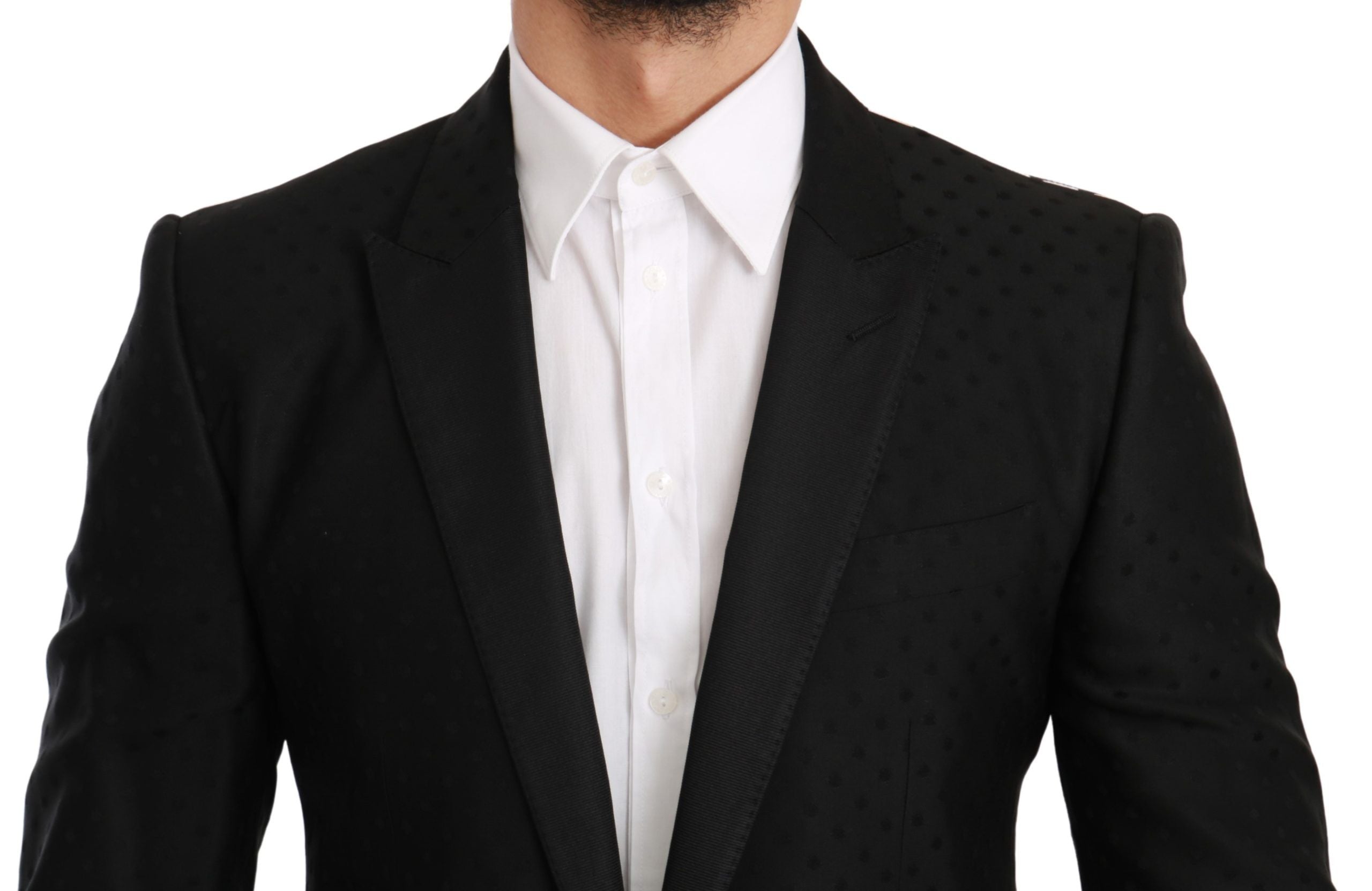 Dolce &amp; Gabbana Black Slim Fit Coat Jacket MARTINI Blazer 