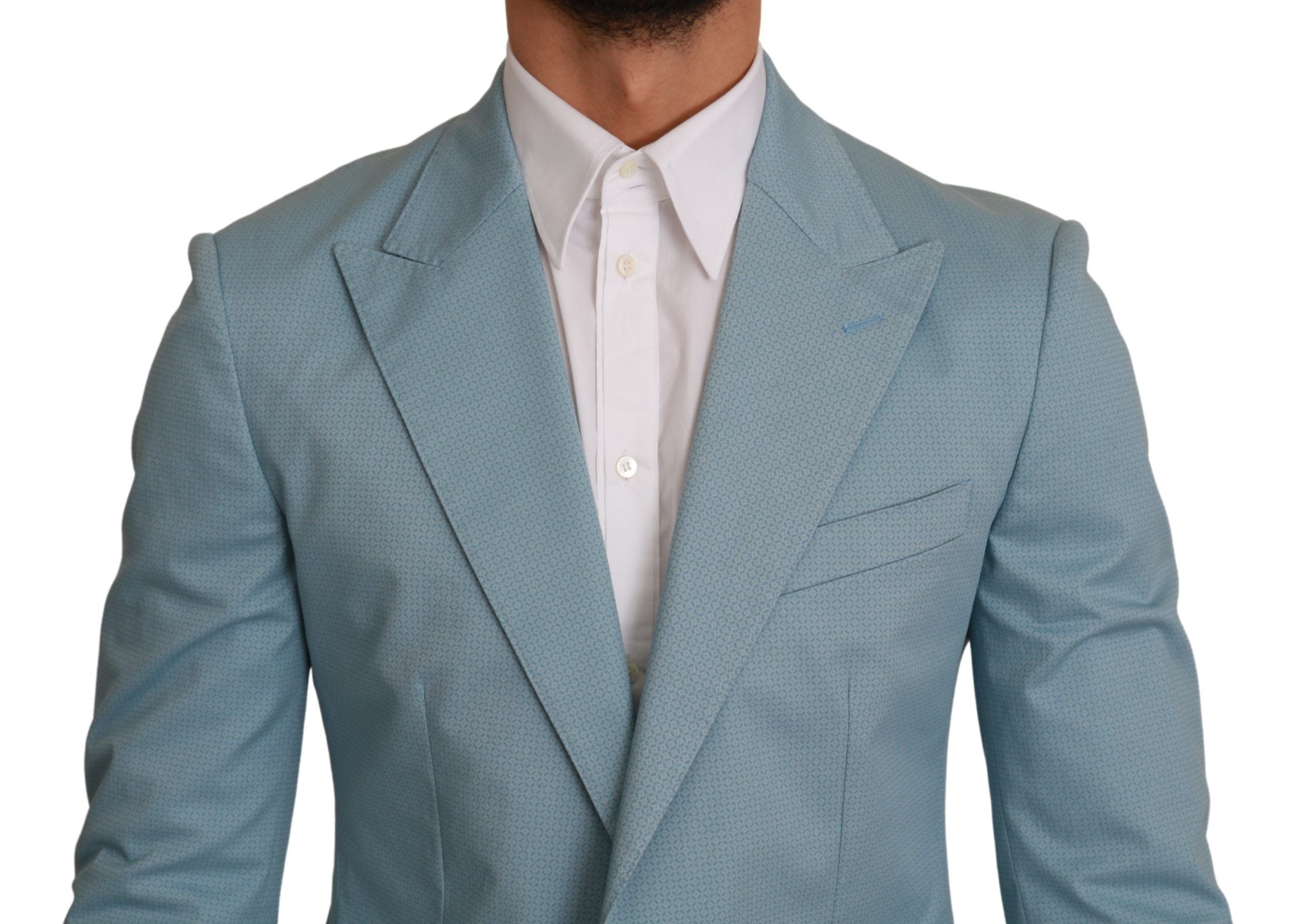 Dolce &amp; Gabbana Blue Slim Fit Coat Jacket MARTINI Blazer 