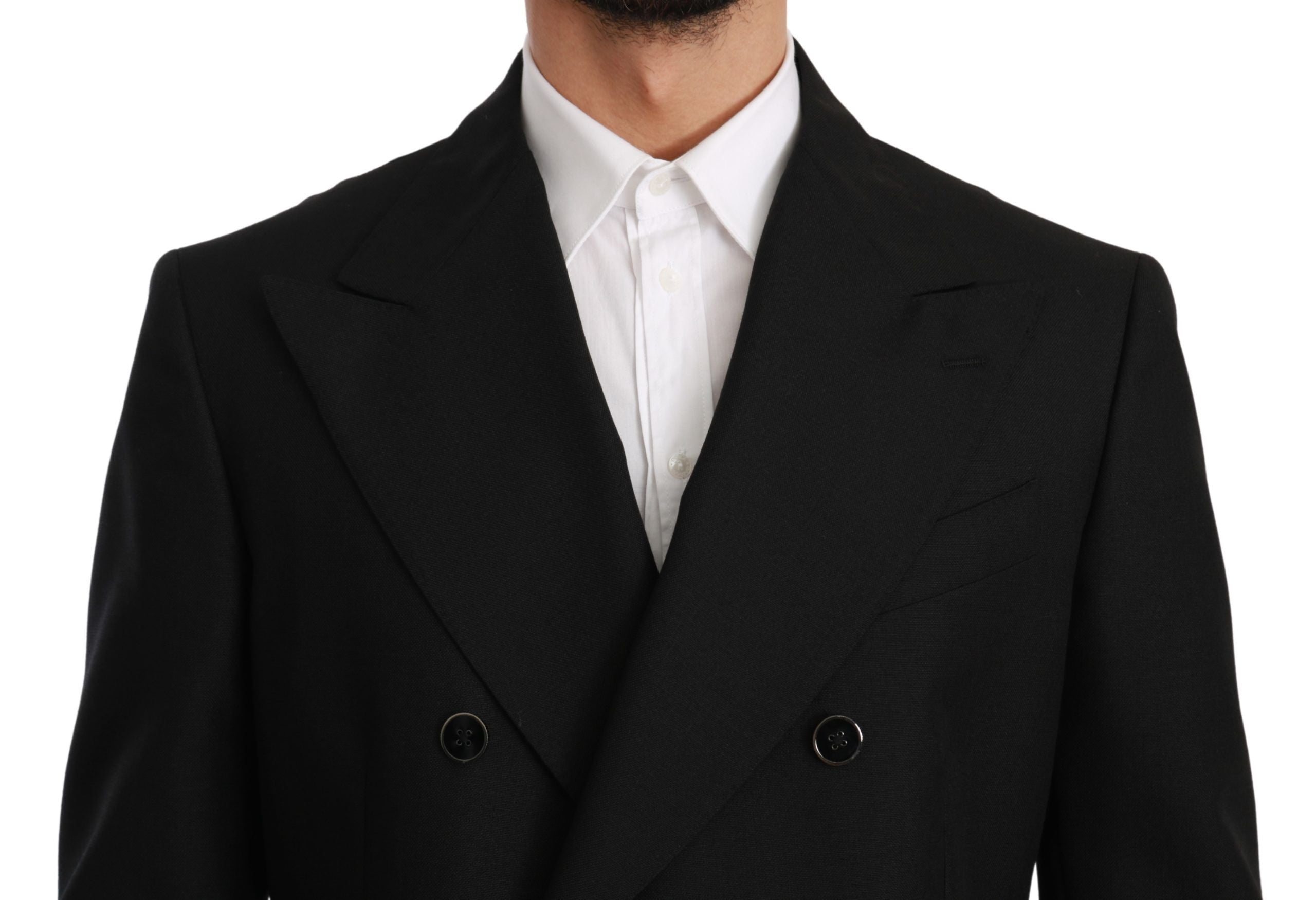 Dolce &amp; Gabbana Black Slim Fit Coat Wool Blazer 