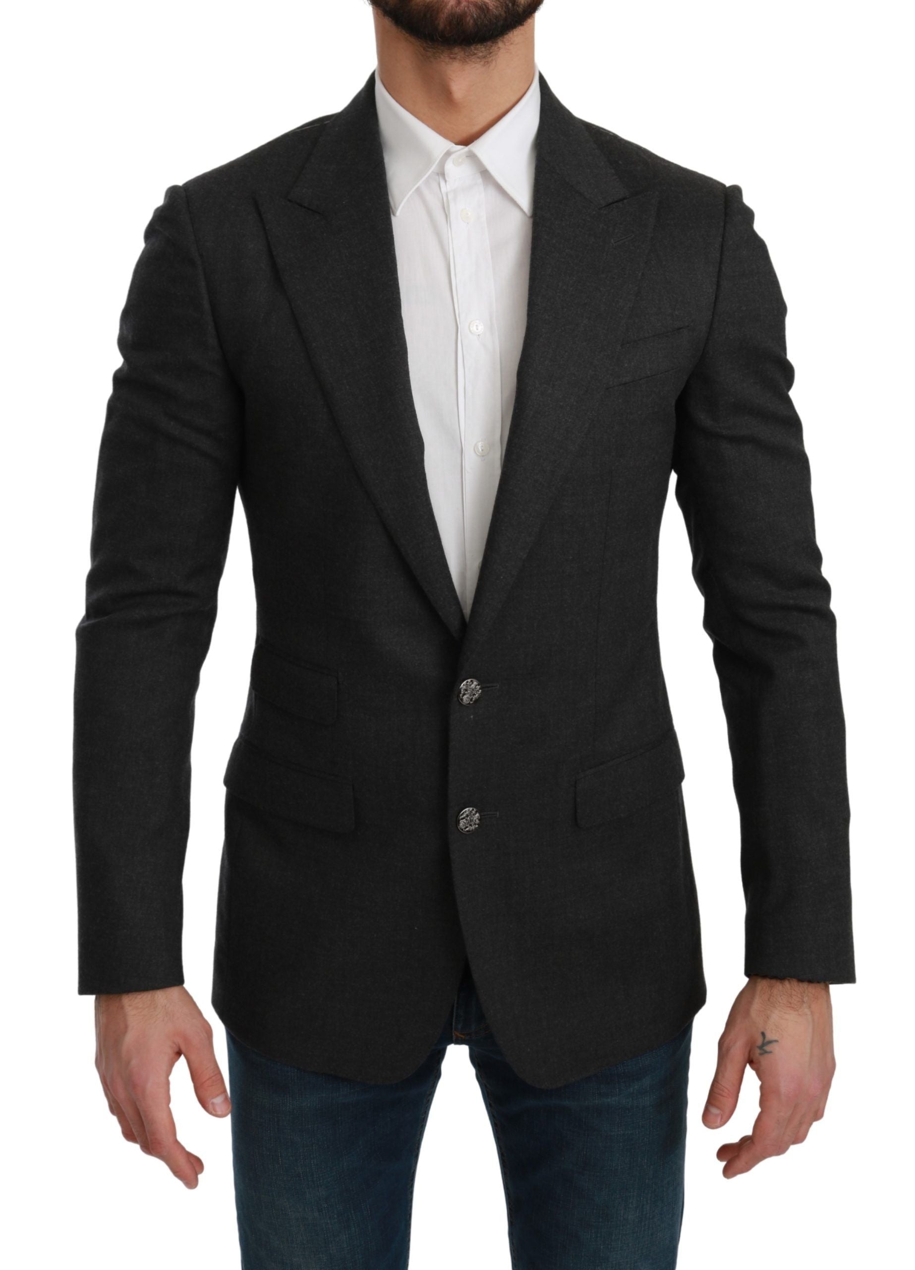 Dolce &amp; Gabbana Grey NAPOLI Slim Fit Jacket Wool Blazer 