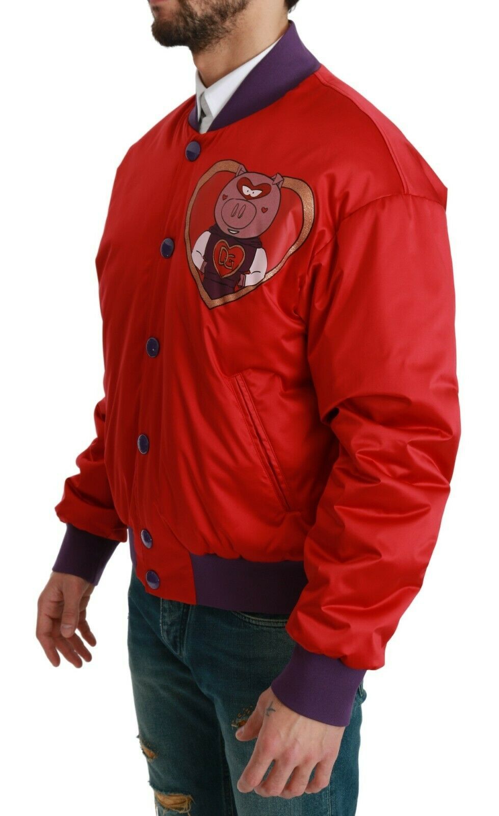 Dolce & Gabbana Rote YEAR OF THE PIG Bomberjacke