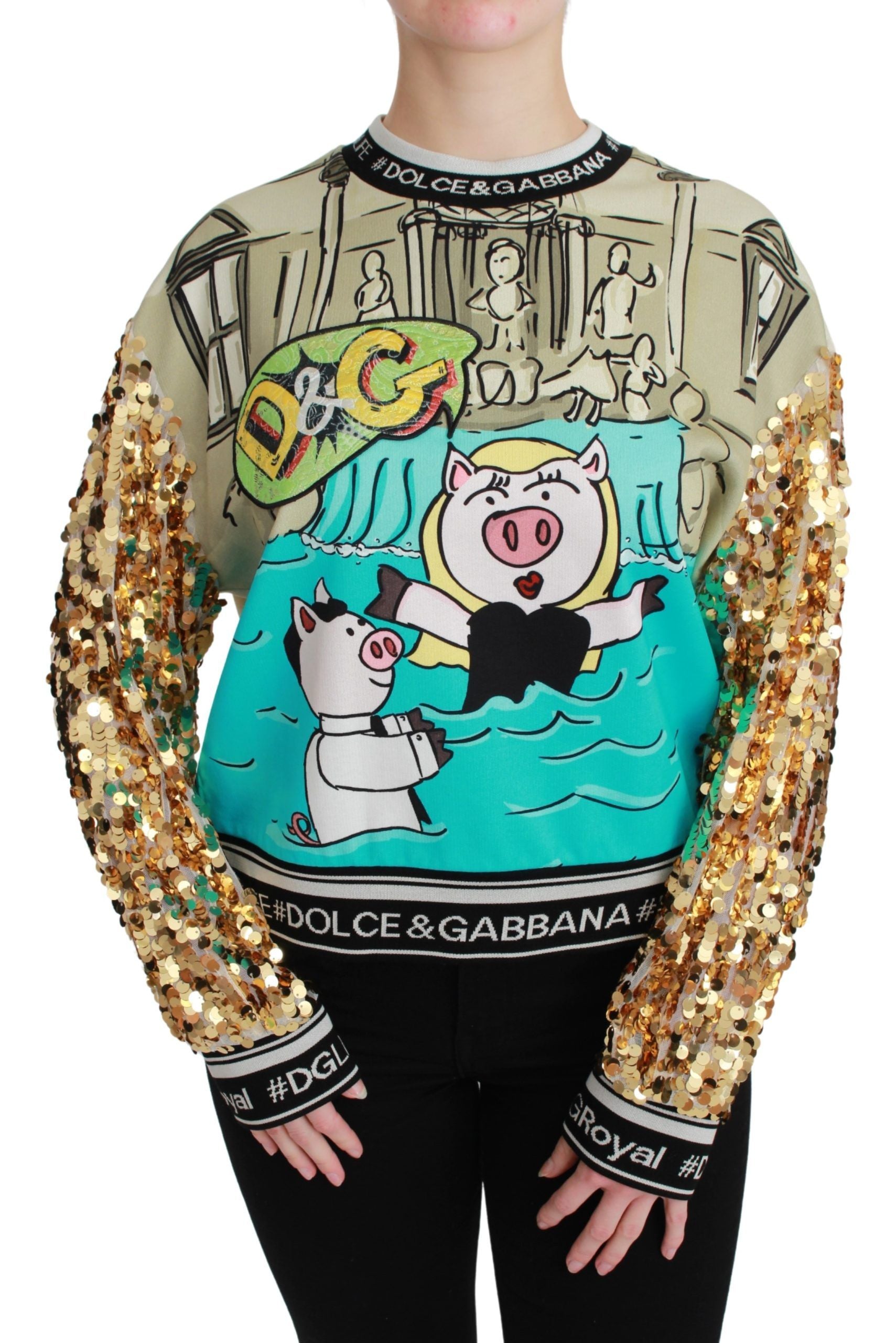 Dolce &amp; Gabbana Year of the Pig sequin top sweater