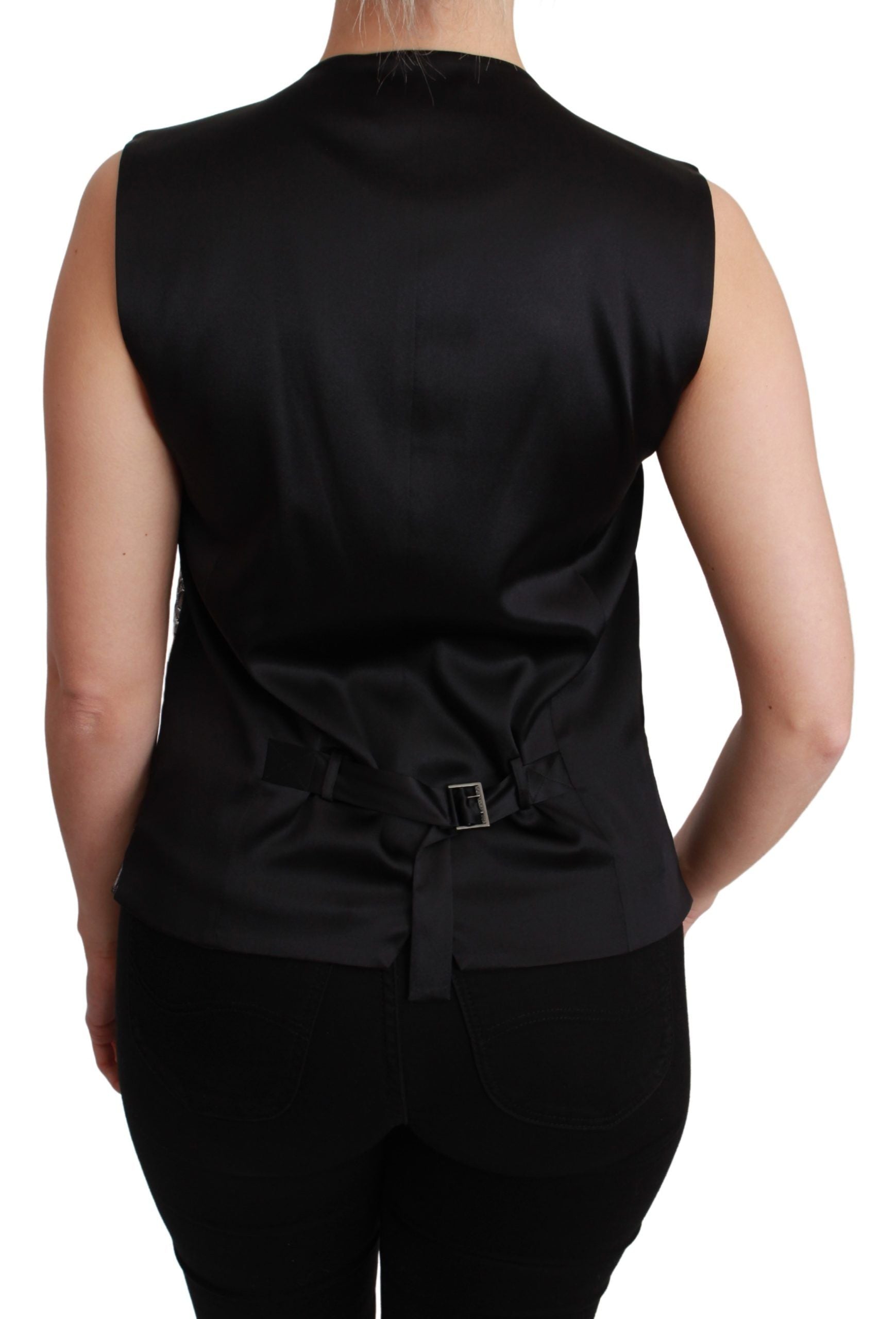 Dolce &amp; Gabbana sleeveless top in silver brocade