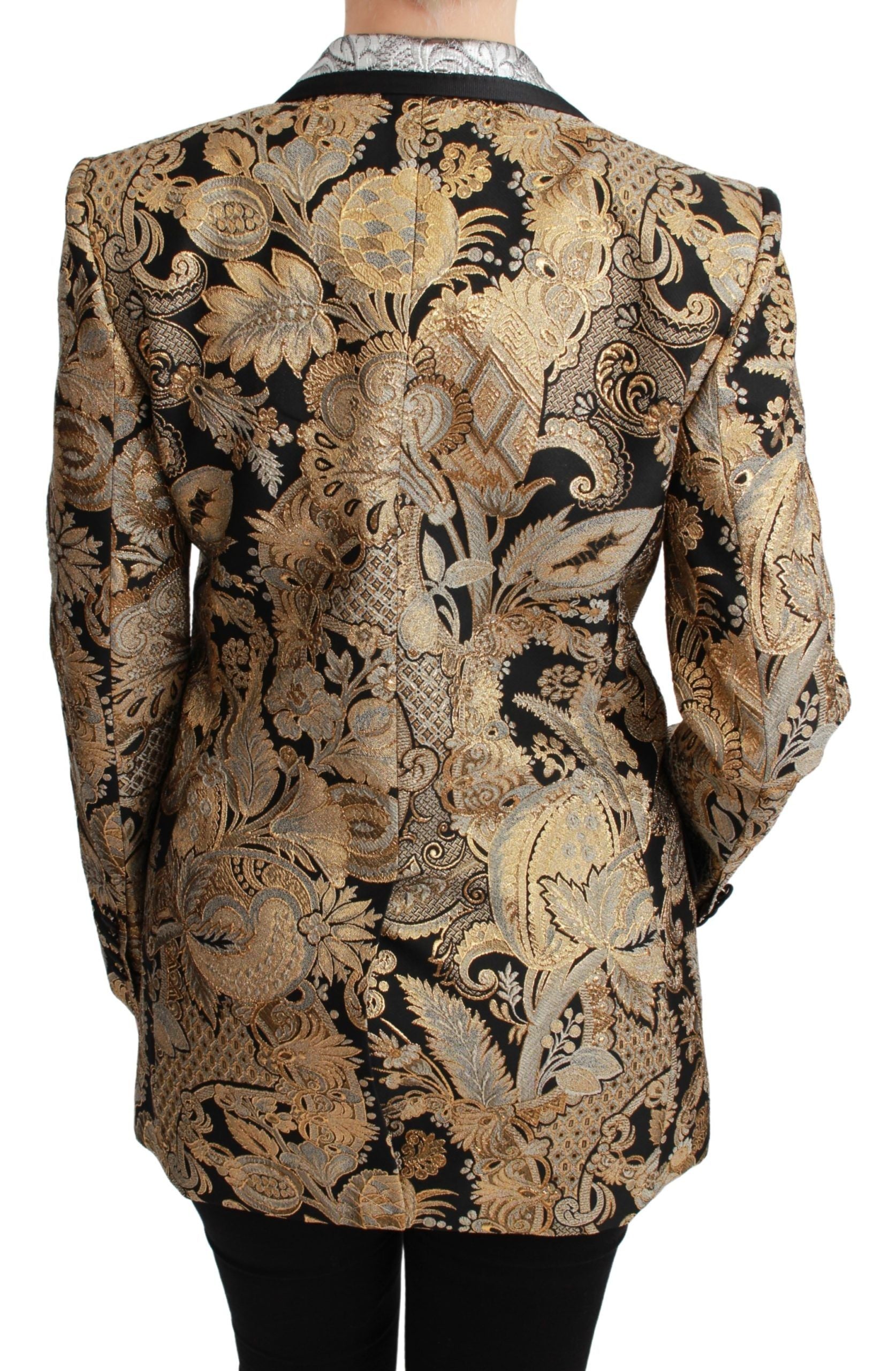 Dolce &amp; Gabbana Elegant gold floral jacquard blazer