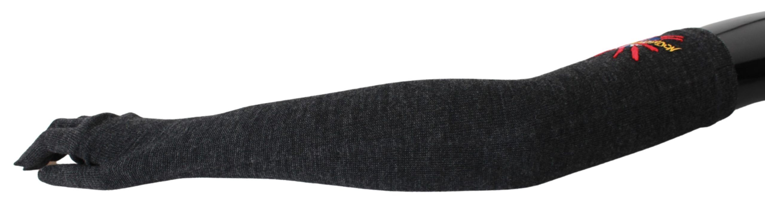 Dolce & Gabbana Graue #DGLovesLondon Bestickte Schurwollhandschuhe