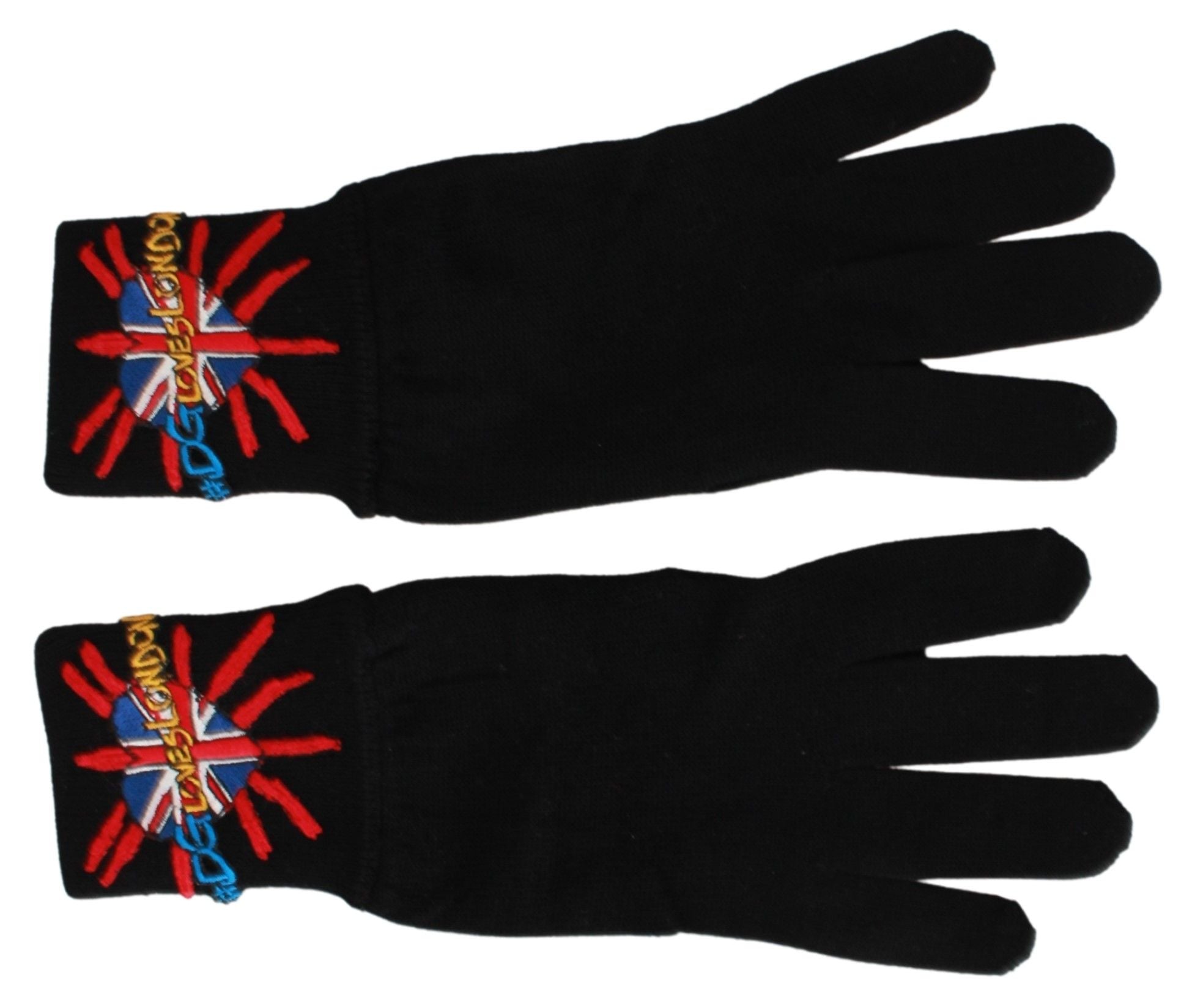 Dolce &amp; Gabbana Black #DGLovesLondon Embroidered Wool Gloves