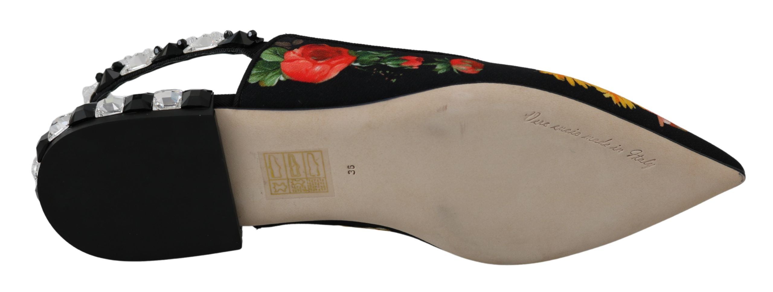Dolce &amp; Gabbana Elegant floral flats with crystal embellishment