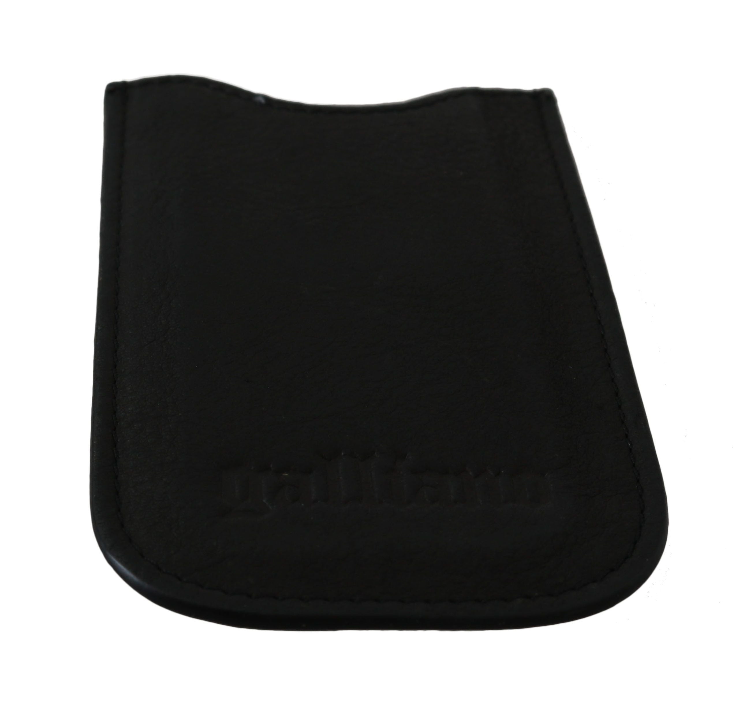 John Galliano Schwarzes Leder Multifunktionale Männer ID Bill Kartenhalter Brieftasche