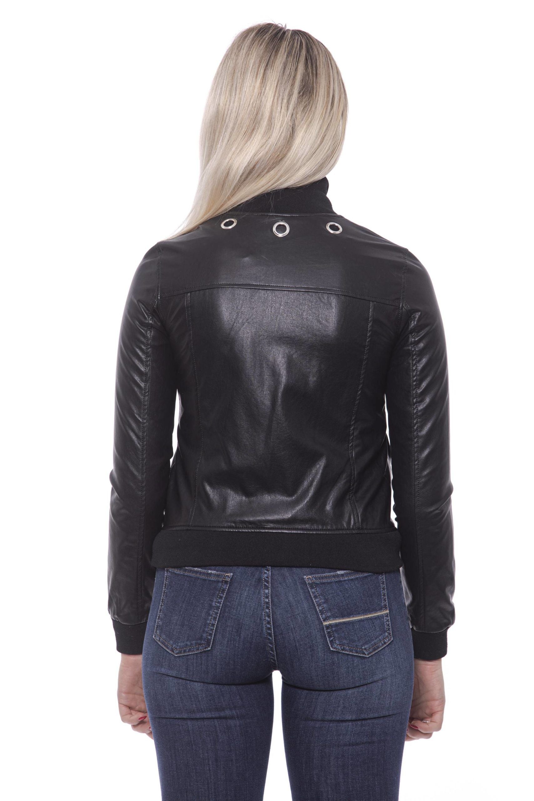 19V69 Italia Chic slim jacket made of eco-leather with rivets