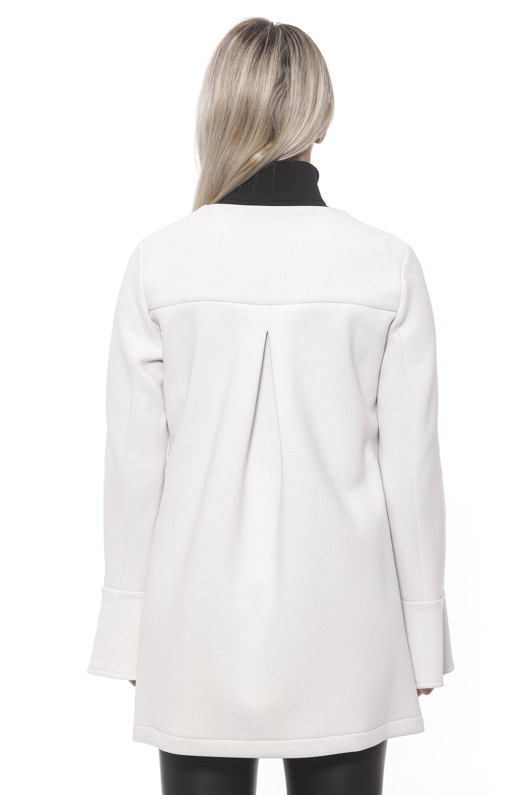 19V69 Italia Elegant white neoprene coat for women