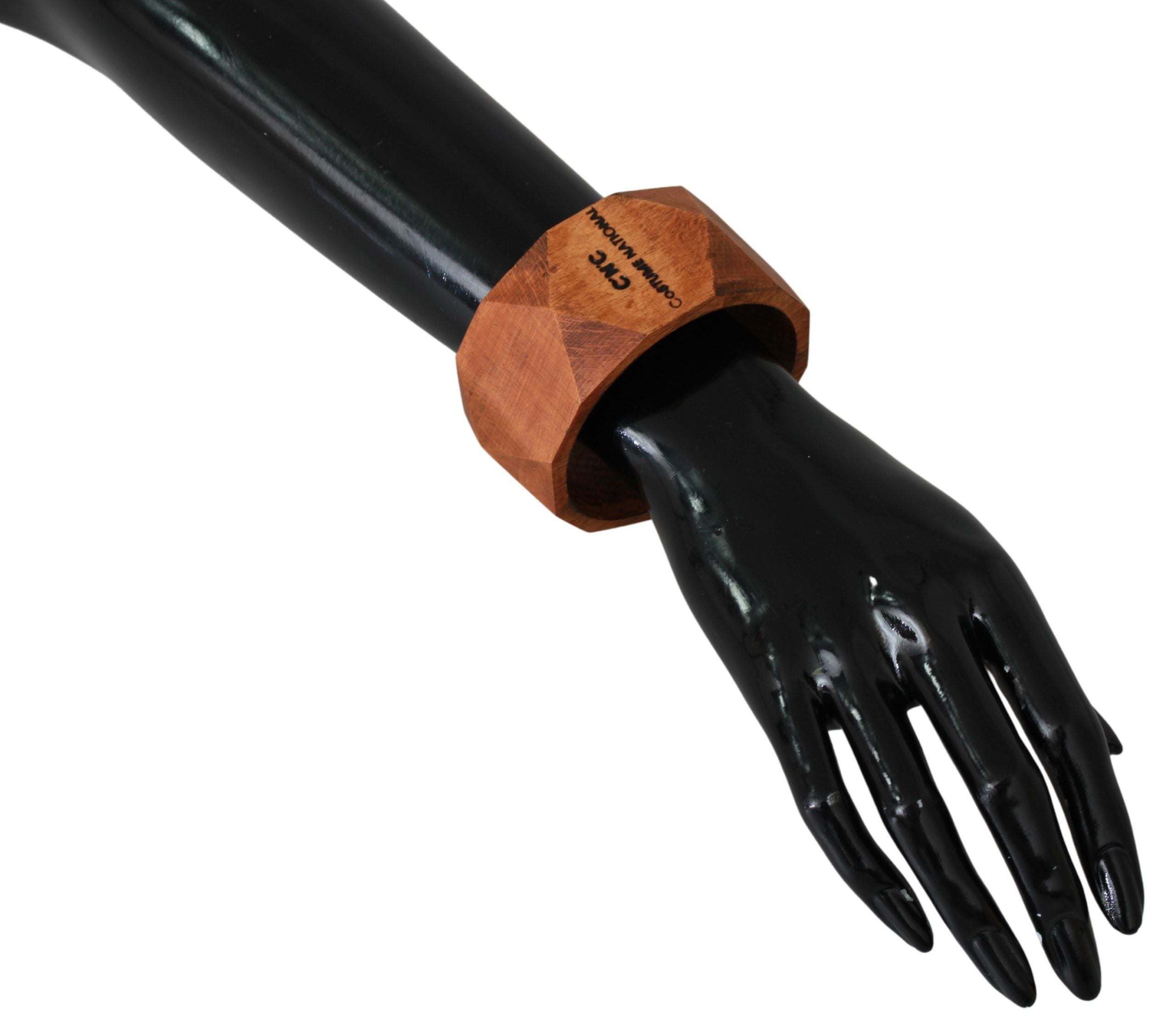 Costume National Braunes Holzarmband mit Branding