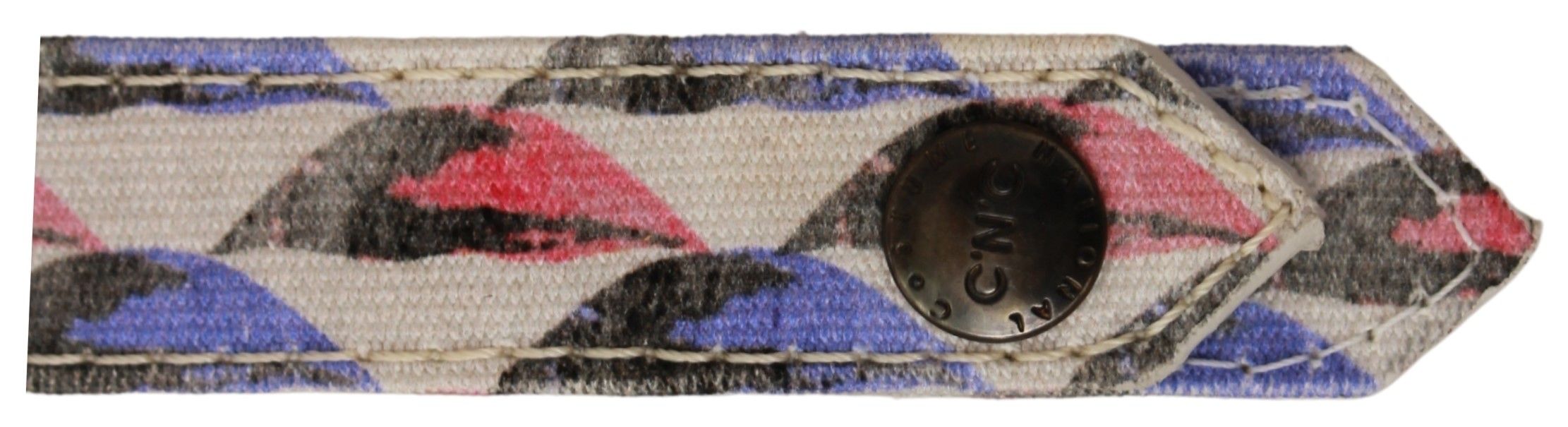 Costume National Weißer Ring Marken-Textil-Schlüsselanhänger