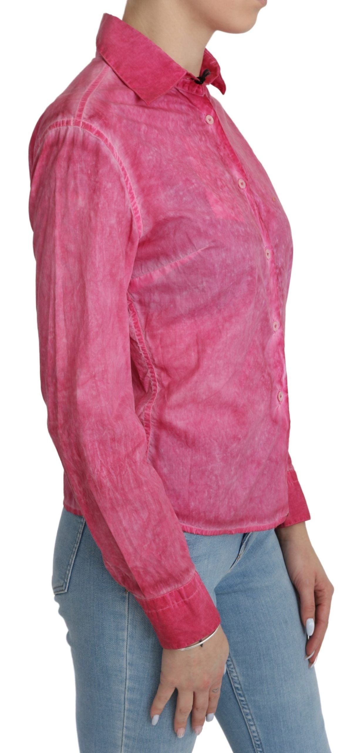 Ermanno Scervino Pink long-sleeved collared shirt blouse top