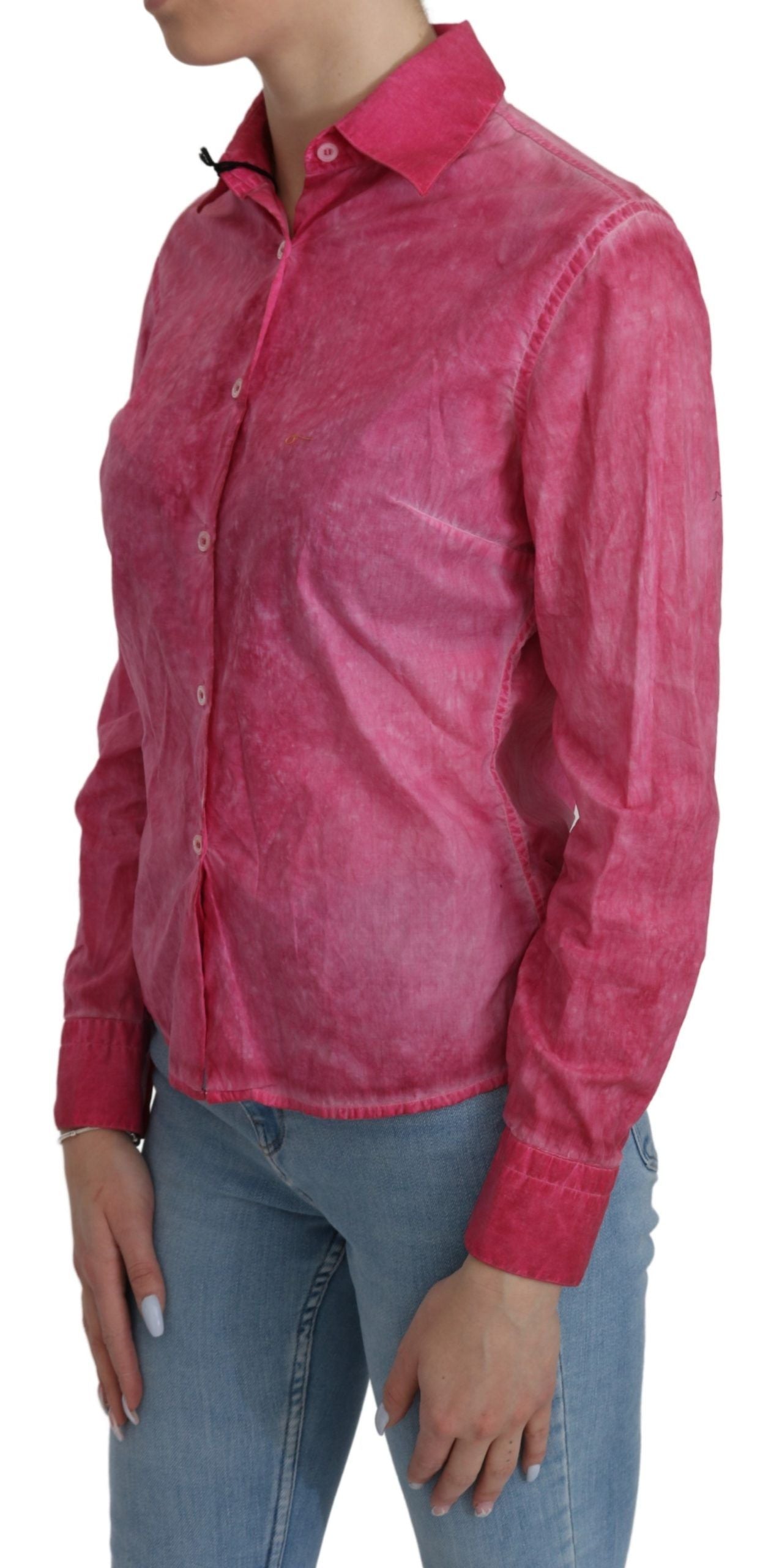 Ermanno Scervino Pink long-sleeved collared shirt blouse top