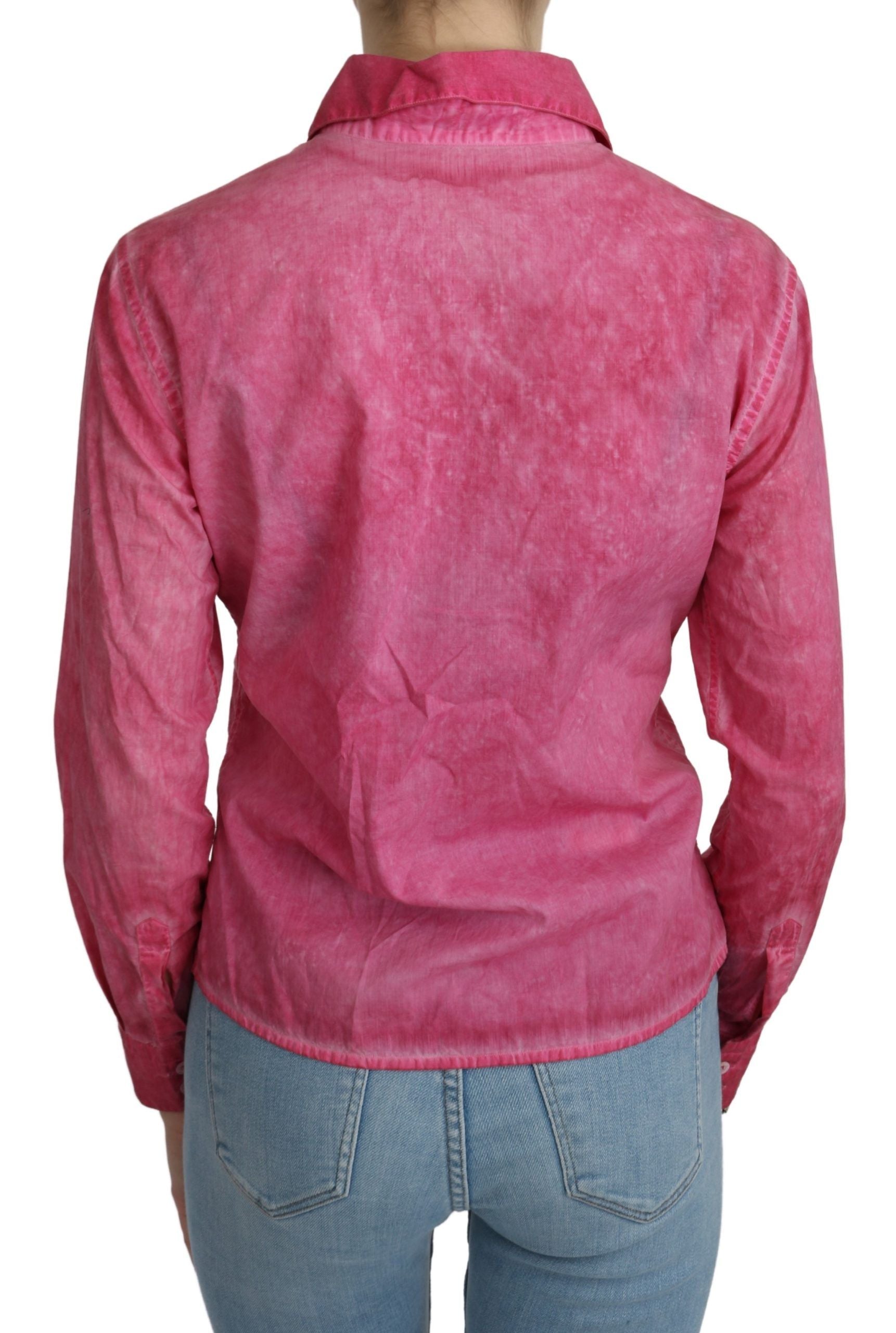 Ermanno Scervino Pink long-sleeved collared shirt blouse top