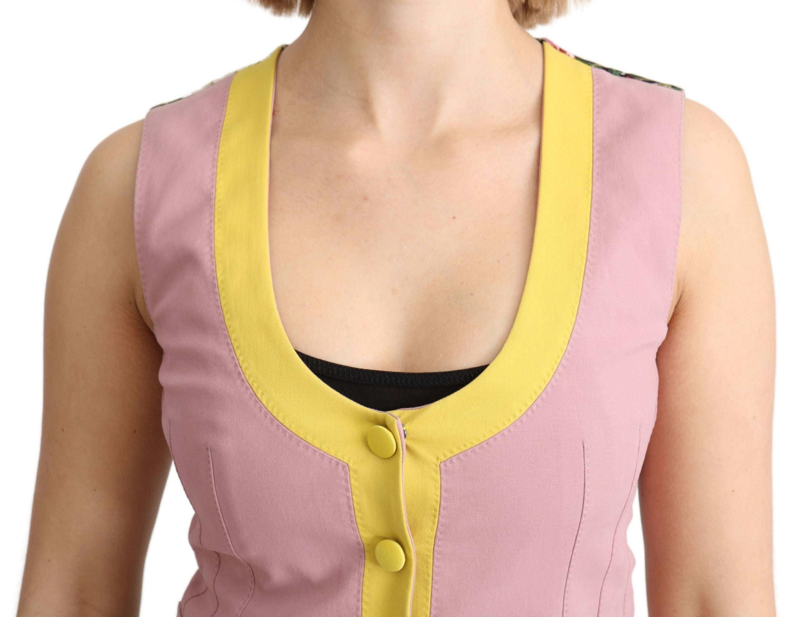 Dolce &amp; Gabbana Pink Sleeveless Vest Cotton Top