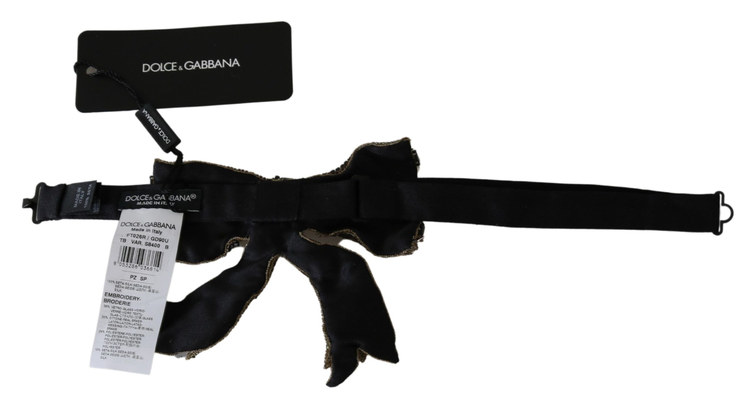 Dolce & Gabbana Gold Kristall Perlen Pailletten 100% Seide Catwalk Halskette