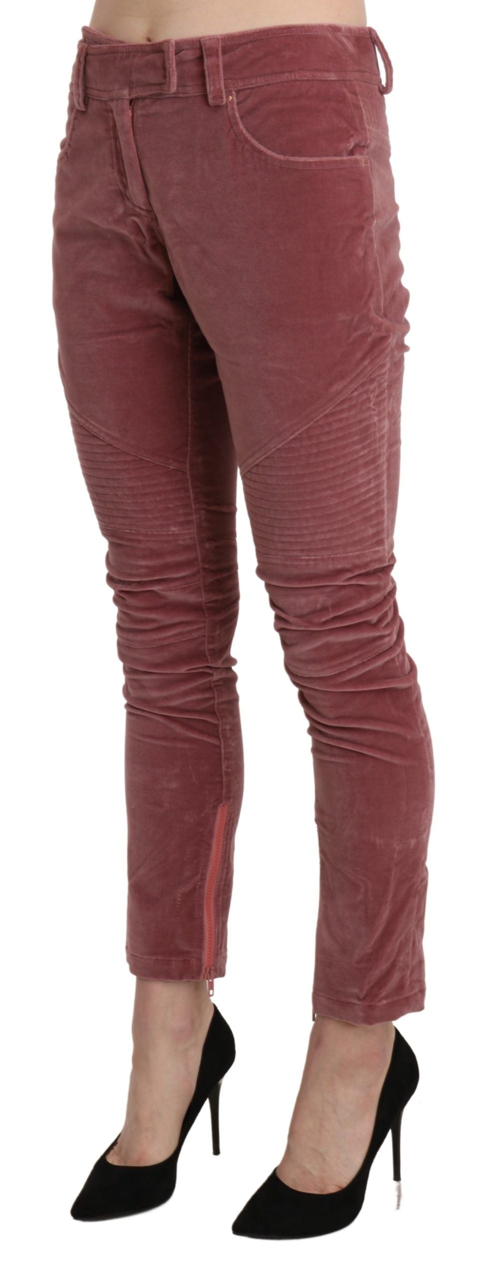 Ermanno Scervino Rote Skinny-Hose aus Baumwolle mit mittlerer Taille