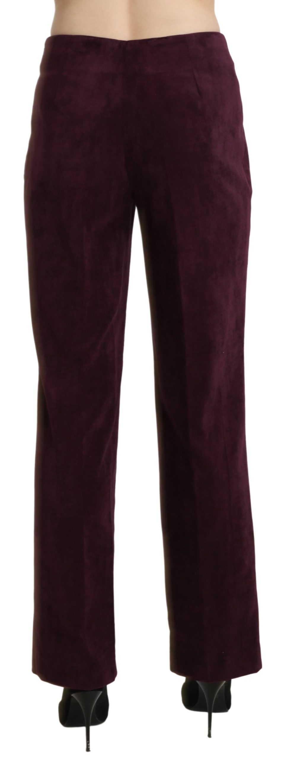 BENCIVENGA Purple Suede High Waist Straight Leg Pants