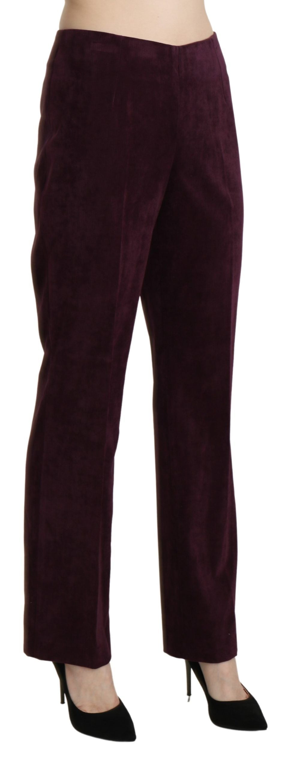 BENCIVENGA Purple Suede High Waist Straight Leg Pants
