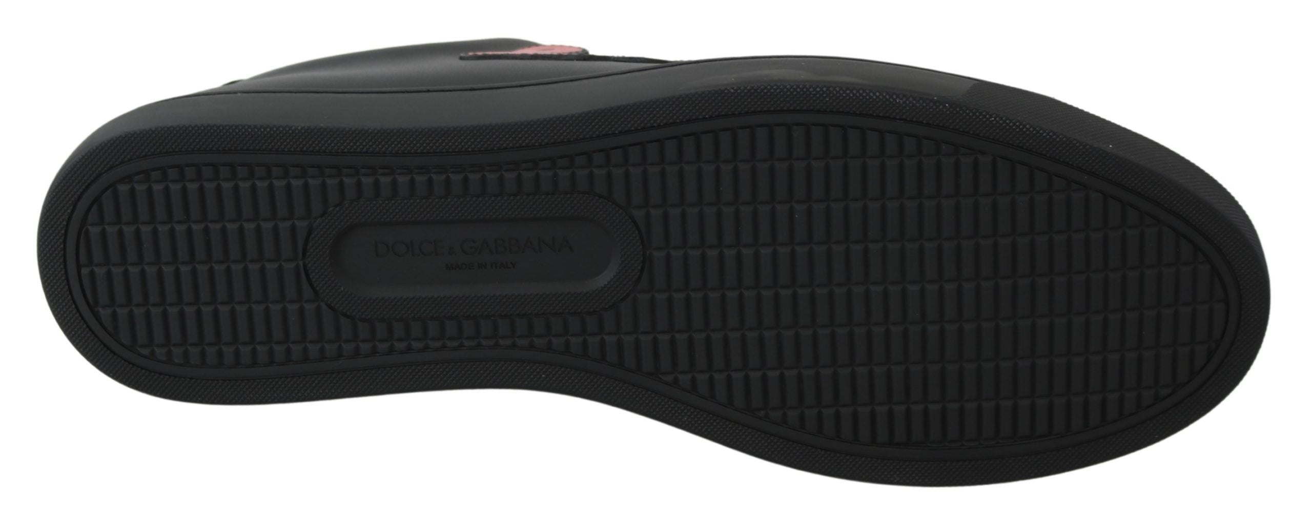 Dolce & Gabbana Schwarz Leder Liebe Herz Turnschuhe Damen Schuhe