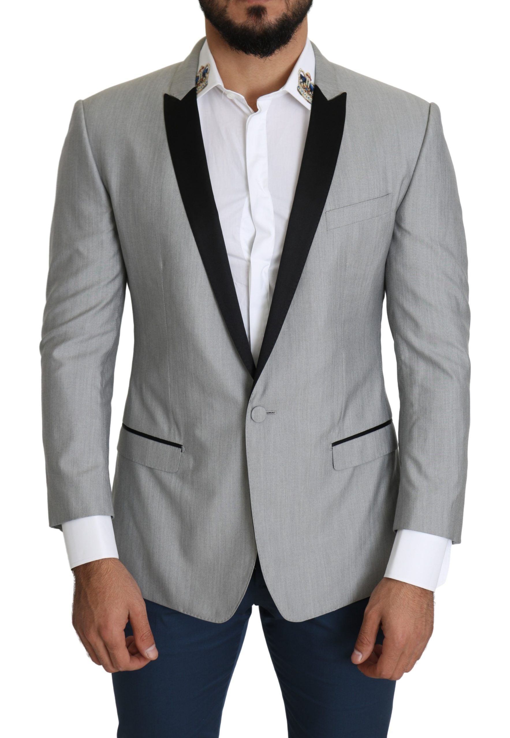 Dolce &amp; Gabbana light grey single-breasted SARTORIA blazer