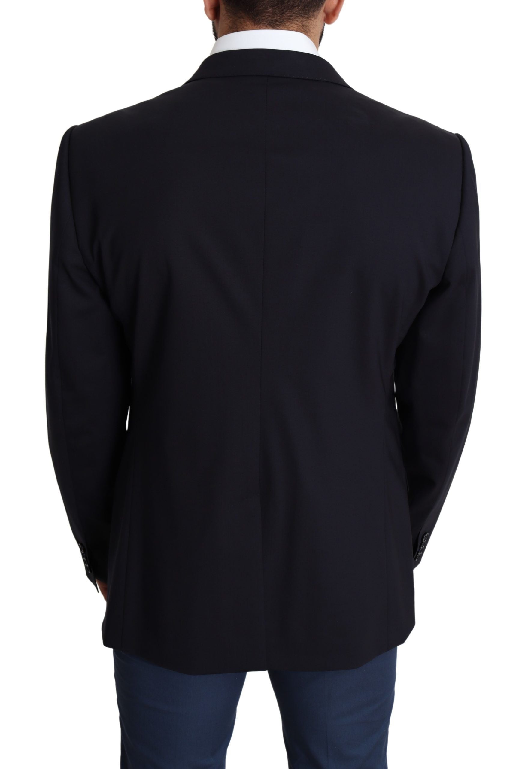 Dolce &amp; Gabbana Black Wool Stretch Coat MARTINI Blazer