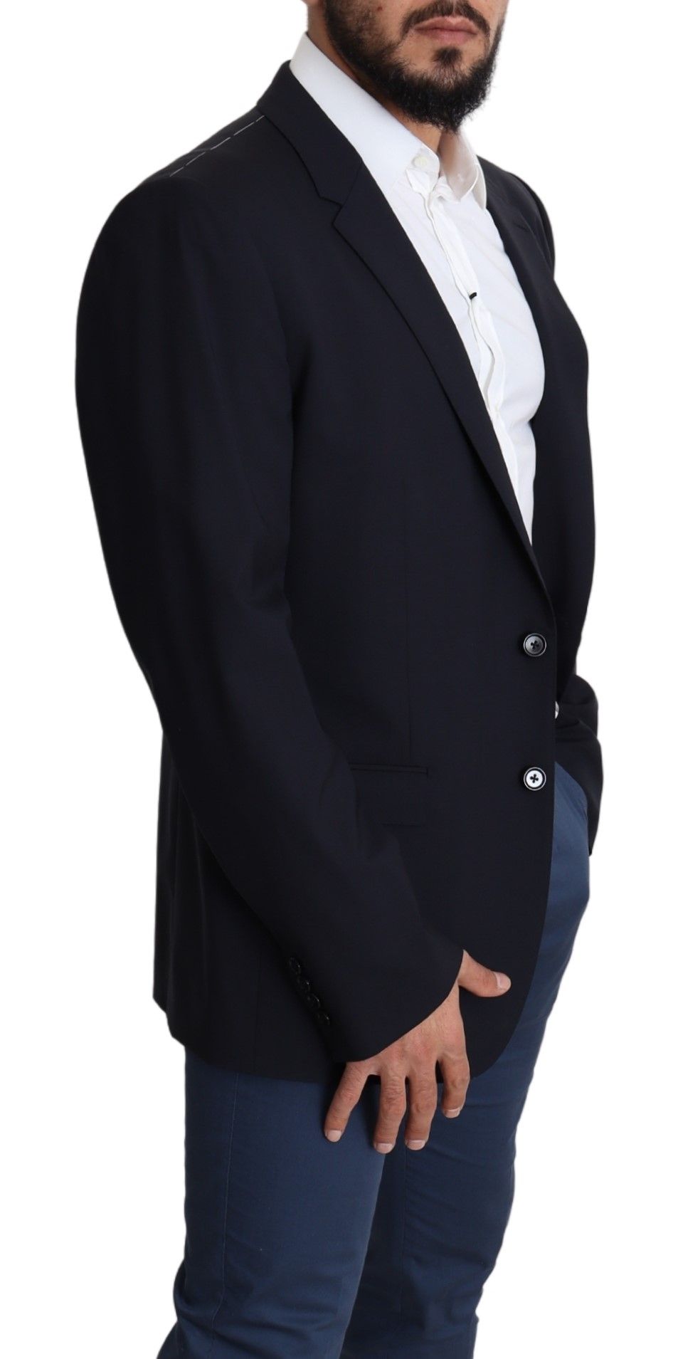 Dolce &amp; Gabbana Black Wool Stretch Coat MARTINI Blazer