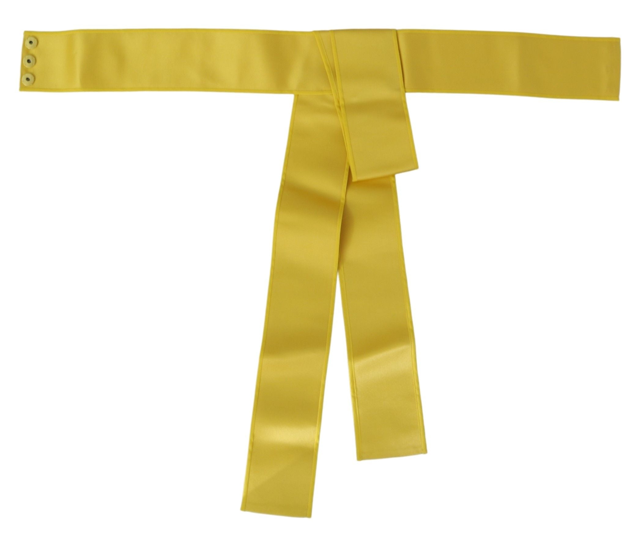 Dolce &amp; Gabbana yellow wide silk belt with snap fastener 