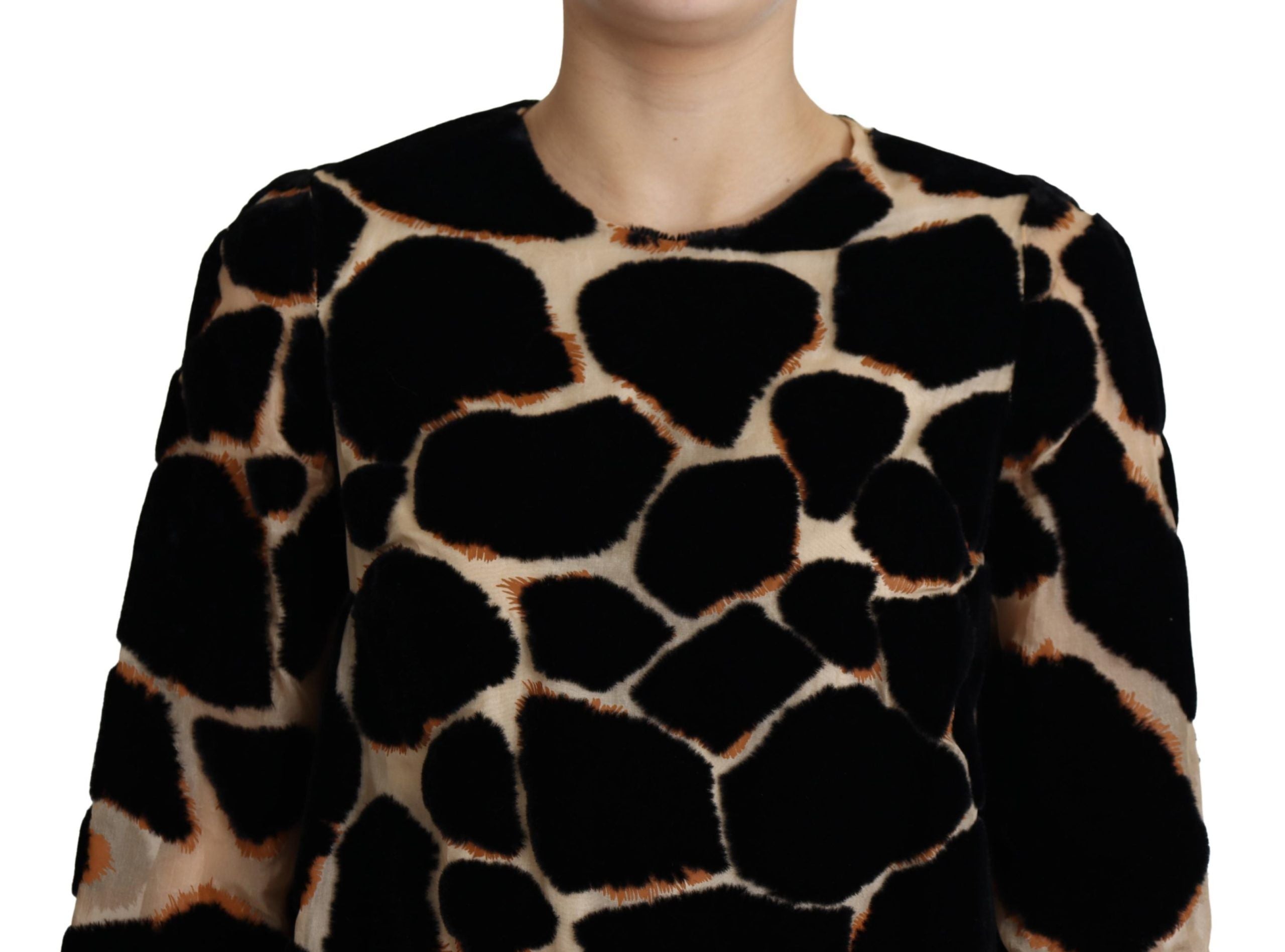 Dolce & Gabbana Schwarzes Minikleid mit Giraffendruck