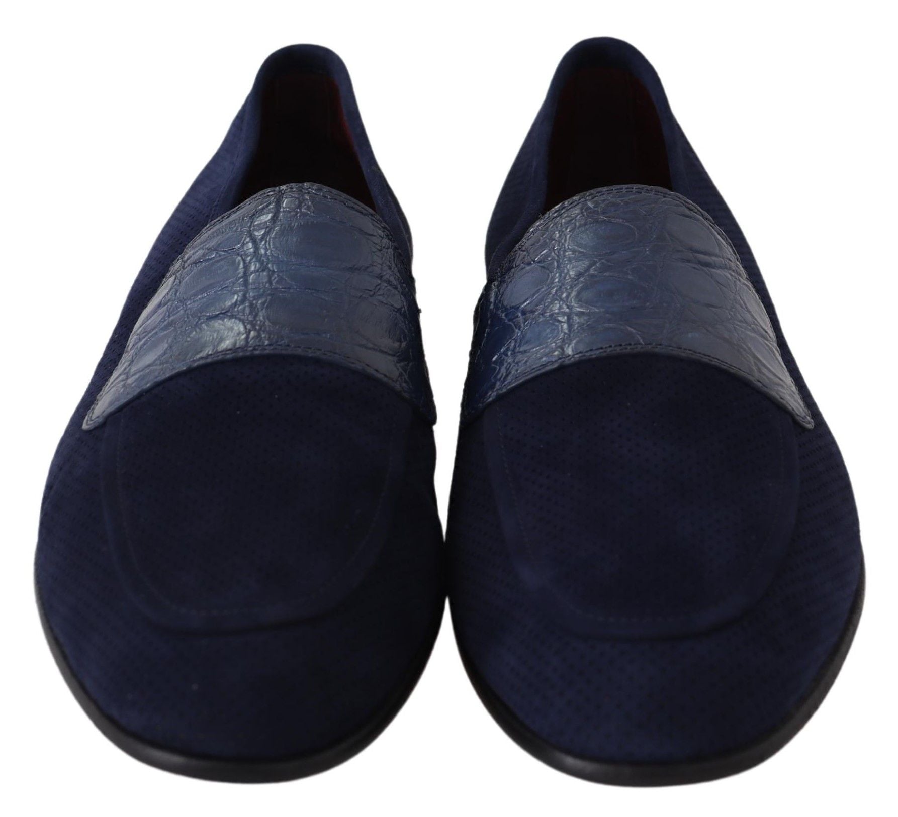 Dolce & Gabbana Blau Wildleder Kaiman Loafers Hausschuhe Schuhe