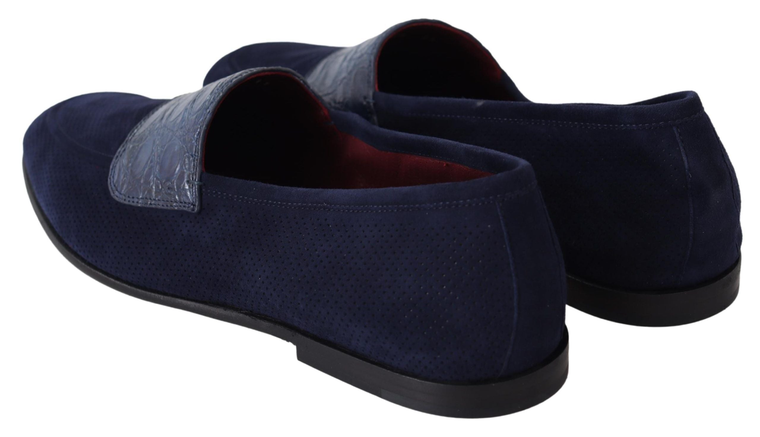 Dolce & Gabbana Blau Wildleder Kaiman Loafers Hausschuhe Schuhe