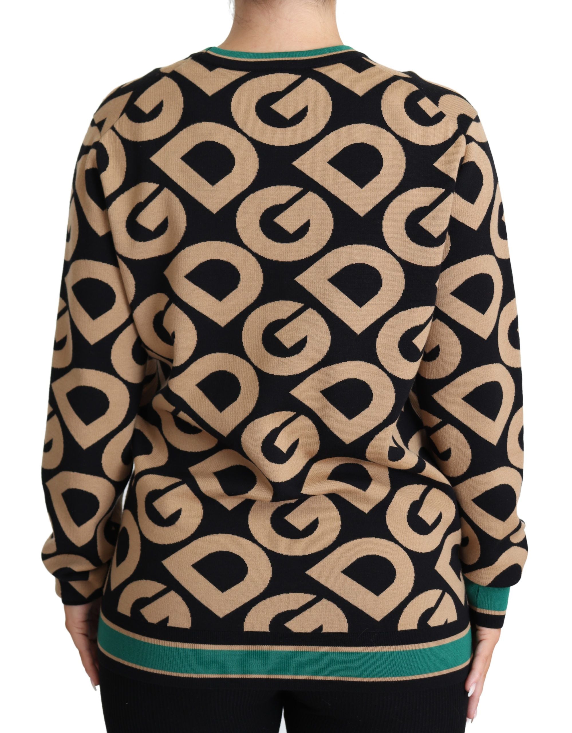Dolce & Gabbana Multicolor DG Mania Pullover mit Rundhalsausschnitt aus Wolle