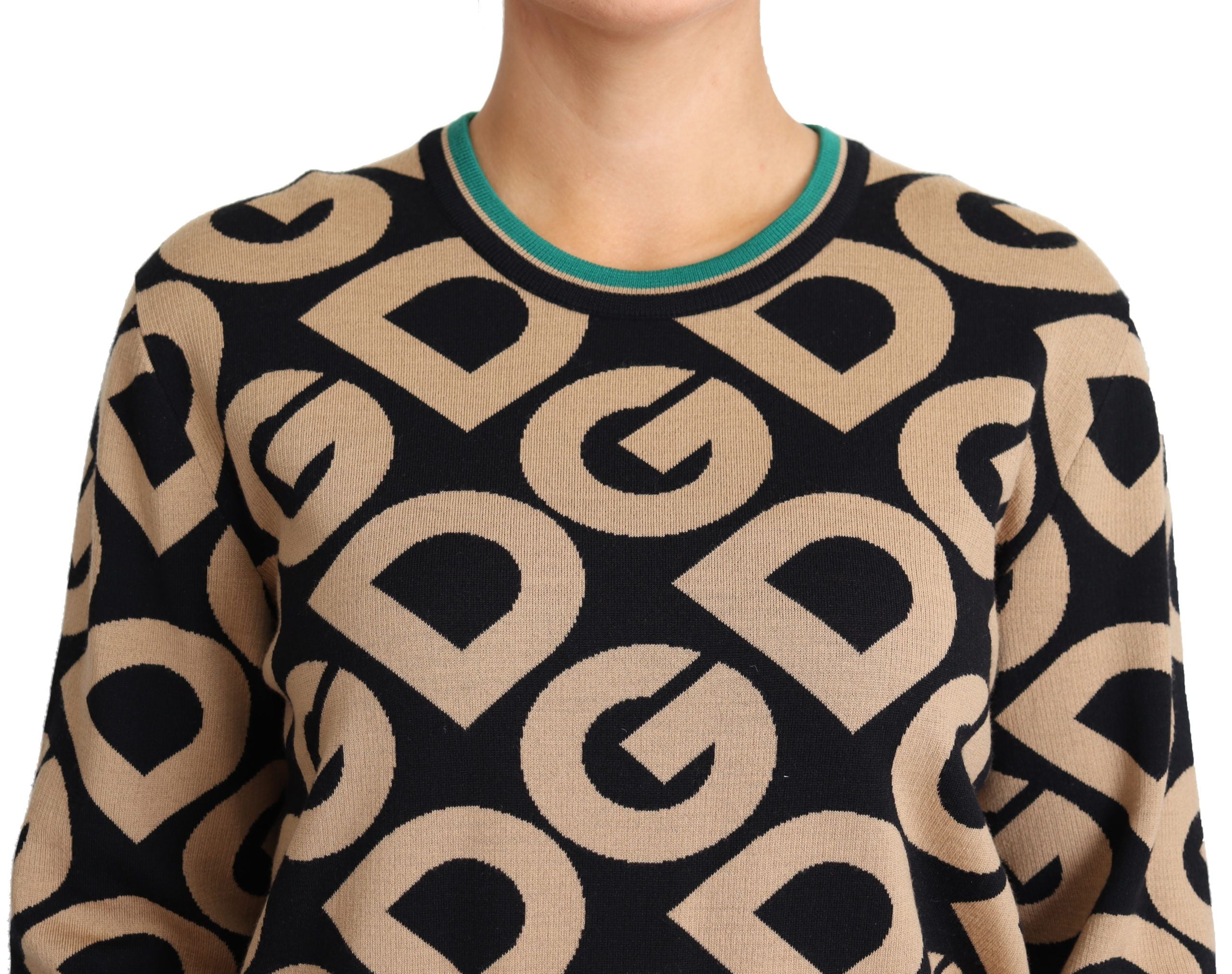 Dolce & Gabbana Multicolor DG Mania Pullover mit Rundhalsausschnitt aus Wolle