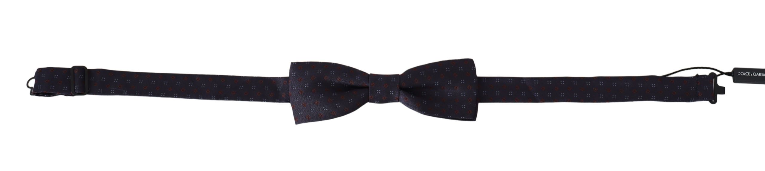 Dolce &amp; Gabbana Gray Pattern Silk Adjustable Neck Papillon Bow Tie