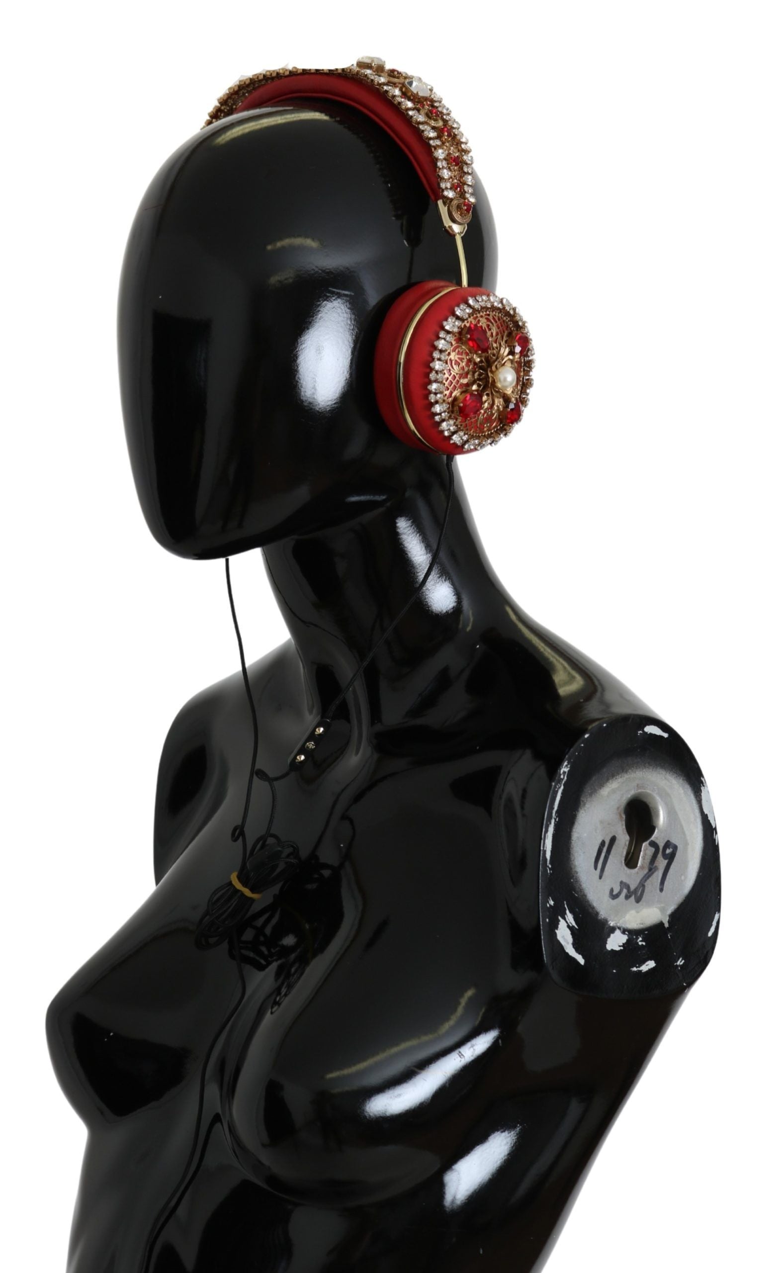 Dolce & Gabbana FRENDS Deri Kırmızı Çiçek Kristal Kulaklık