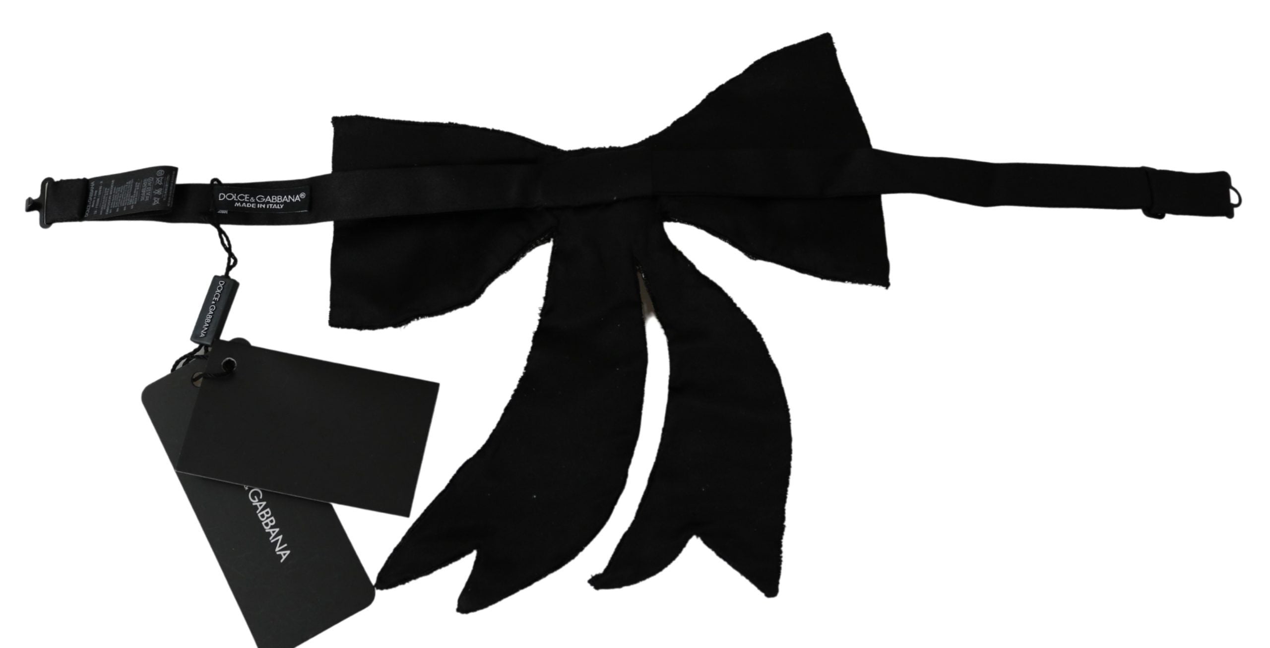 Dolce & Gabbana Silberfarbene 100% Seide Crystal verschönert Frauen Fliege