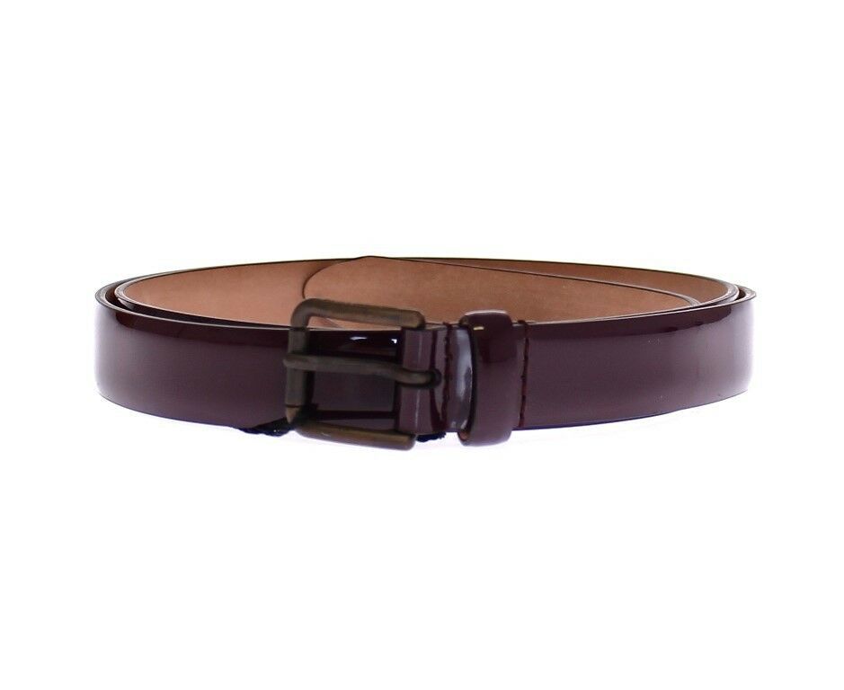 Dolce &amp; Gabbana Purple Leather Logo Cintura Belt