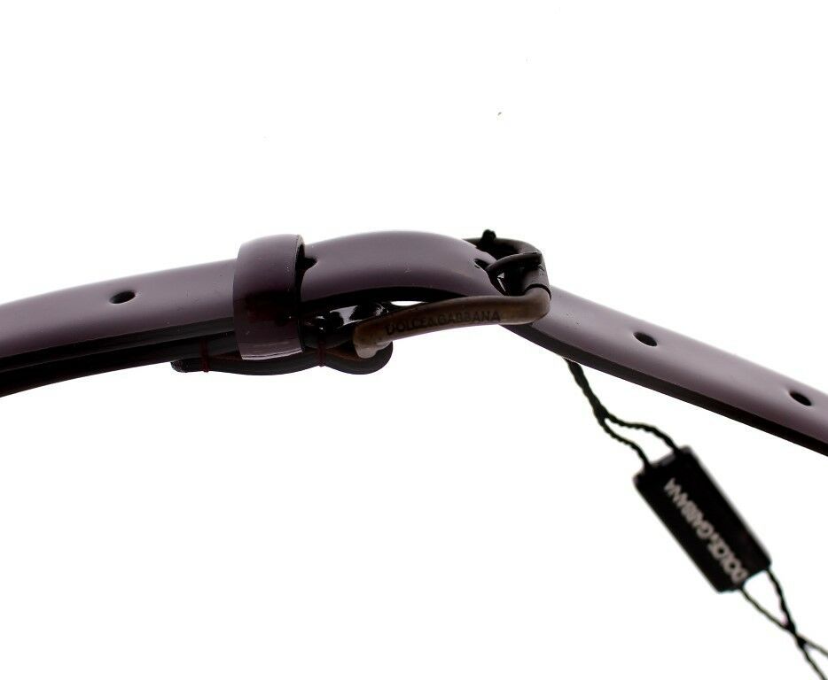 Dolce &amp; Gabbana Purple Leather Logo Cintura Belt