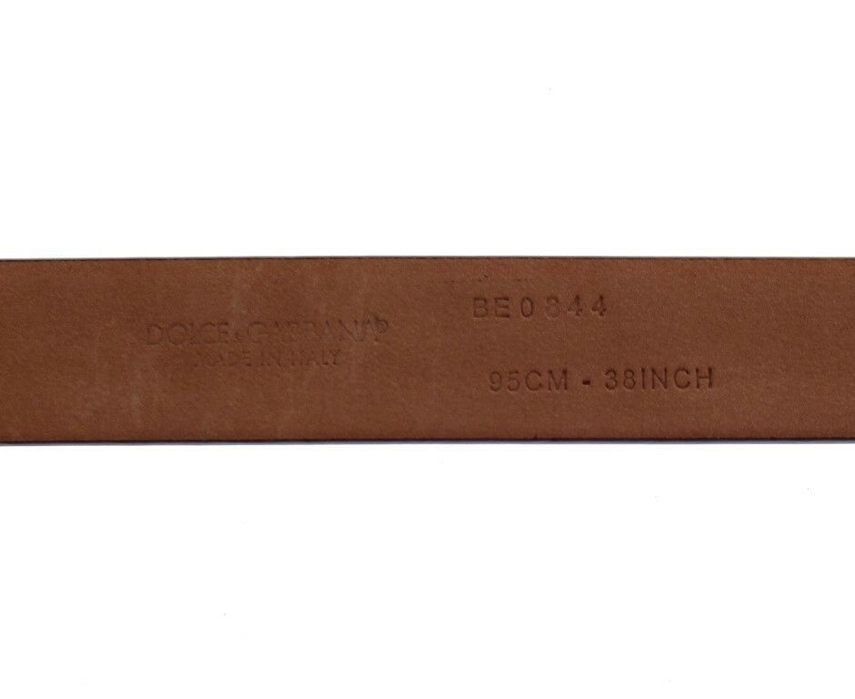 Dolce &amp; Gabbana Purple Leather Logo Cintura Belt