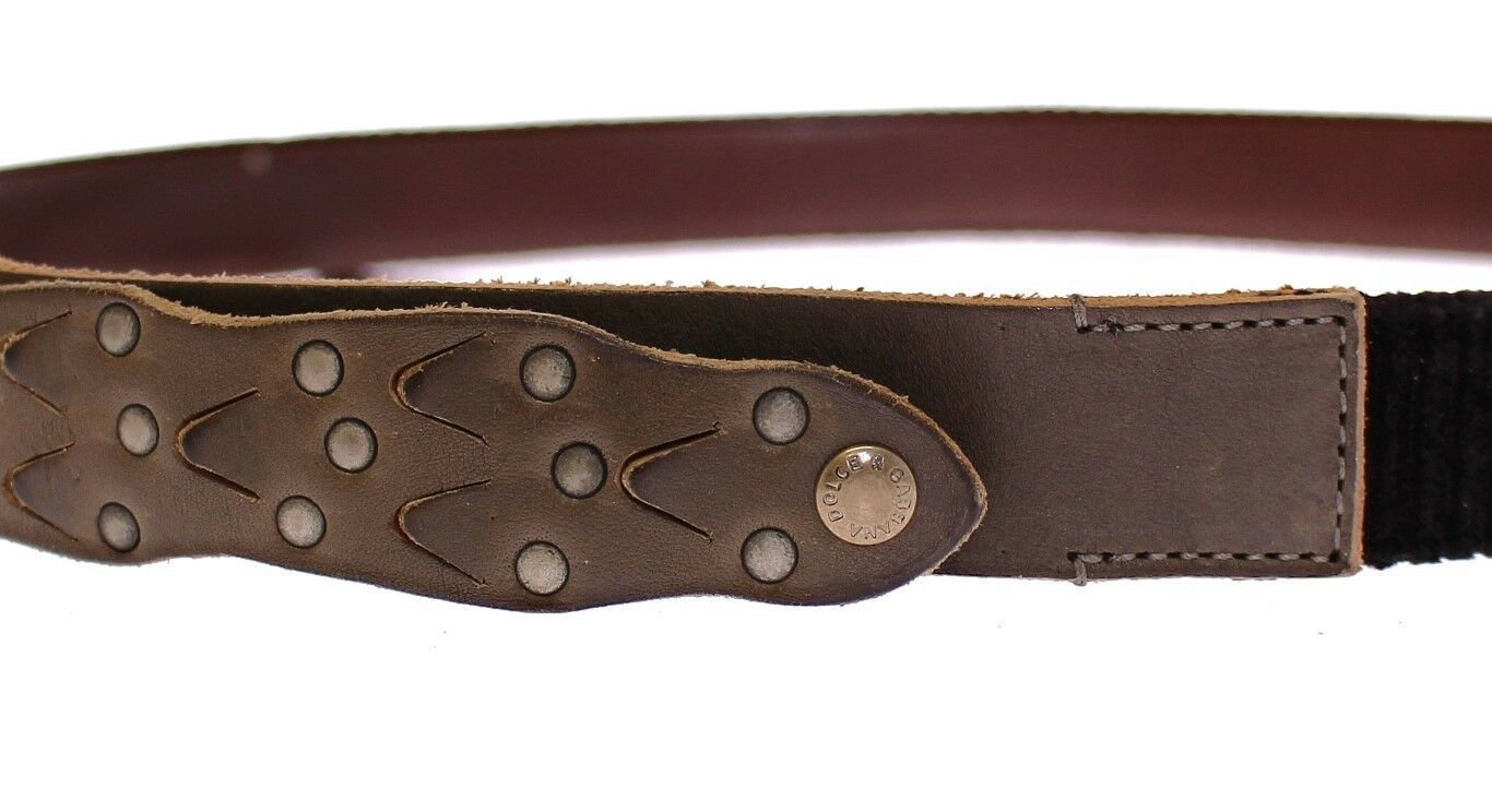 Dolce &amp; Gabbana Brown Leather Logo Cintura Belt