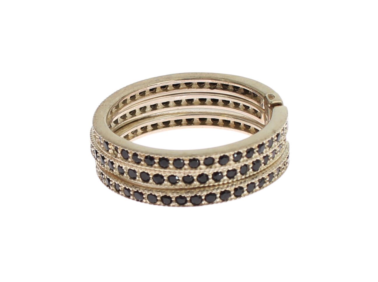 Nialaya Black CZ 925 Sterling Silver Women's Ring