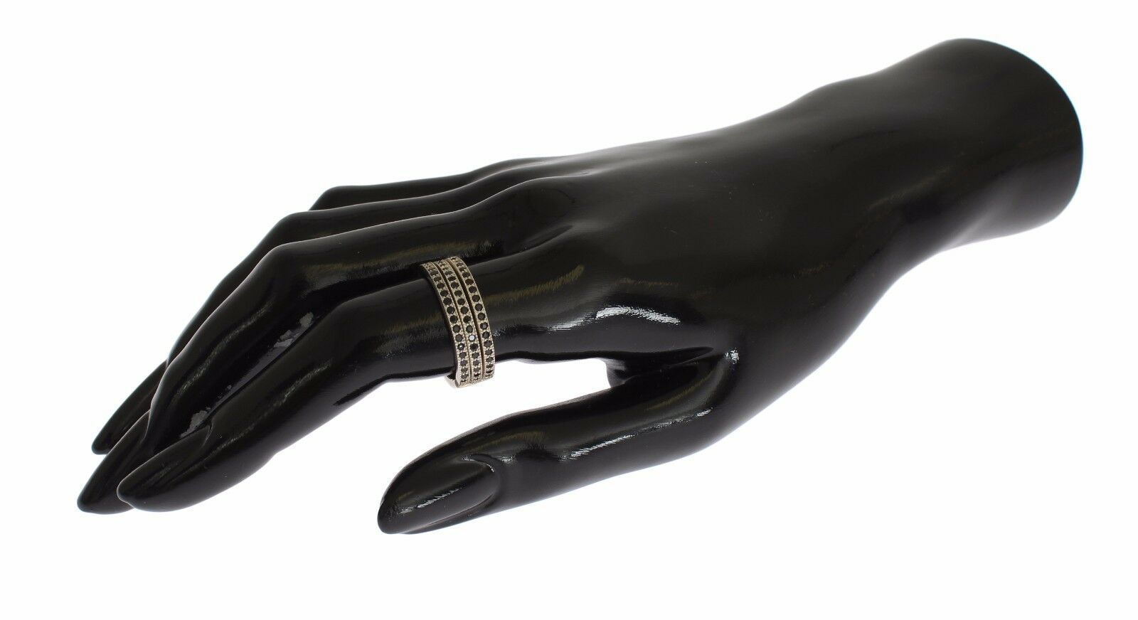 Nialaya Black CZ 925 Sterling Silver Women's Ring