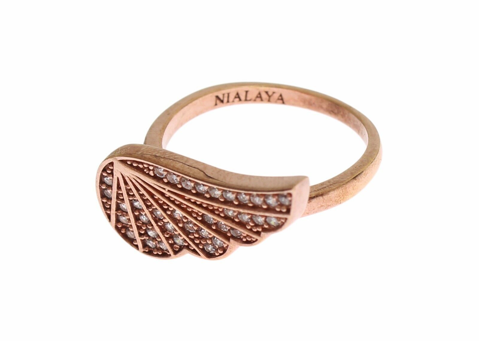 Nialaya Rosa Gold 925 Silber Frauen klar CZ Ring