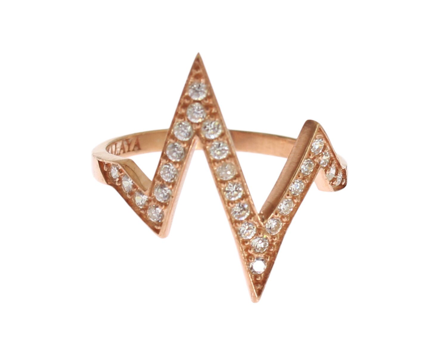 Nialaya Pink Gold 925 Silver Women Clear Ring