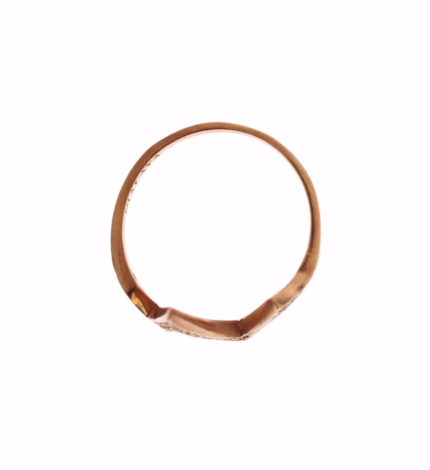 Nialaya Pink Gold 925 Silver Women Clear Ring