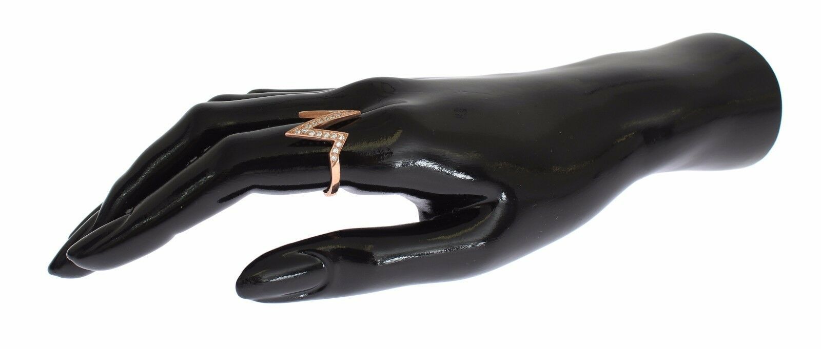 Nialaya Pink Gold 925 Silver Women Clear Ring